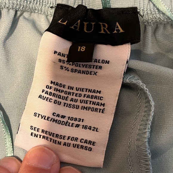 LAURA – Light Blue Stretch Wide-Leg Pants – Size 18 - Picture 2 of 8